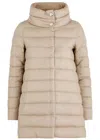 Herno Streamlined Puffer Jacket With High Collar And Quilted Texture In Cream