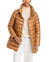 Herno Amelia Stand Collar Down Coat In Bronze