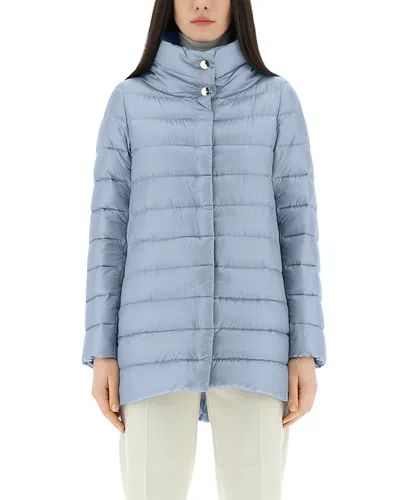 Herno Amelia Stand Collar Down Puffer Coat In Blue