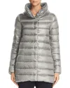 Herno Amelia Stand Collar Down Puffer Coat In Light Gray