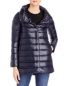 Herno Amelia Stand Collar Down Coat In Navy