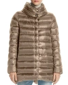 Herno Amelia Stand Collar Down Coat In Taupe