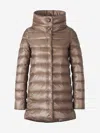 Herno Womans Amelia Taupe Colored Nylon Down Jacket