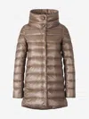 Herno Womans Amelia Taupe Colored Nylon Down Jacket In Brown