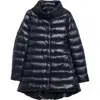 Herno Amelia Water Resistant High-low Down Jacket In Navy