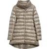 Herno Amelia Water Resistant High-low Down Jacket In Silver