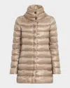 Herno Amelia Water-resistant Ultralight Nylon A-line Puffer Jacket In Animal Print
