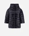 Herno Black Nylon Aminta Cape In Black