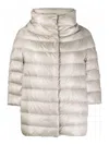 Herno Padded High Neck Short Sleeves Quilted Jacket In Neutral