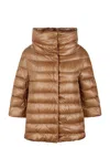 Herno 'sofia' Quilted Puffer Jacket In Brown