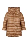 Herno 'sofia' Quilted Puffer Jacket In Brown