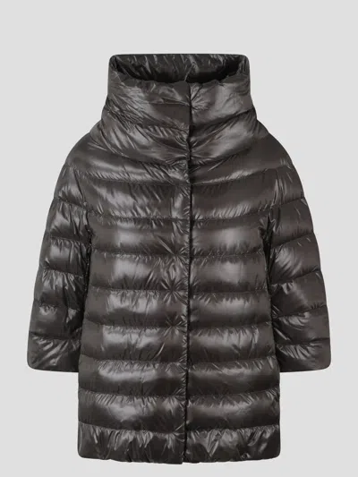 Herno Funnel-neck Padded Jacket In Grey