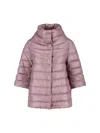 Herno Quilted Turtleneck Puffer Coat In Purple