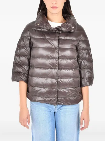 Herno Aminta Funnel-neck Jacket In Brown