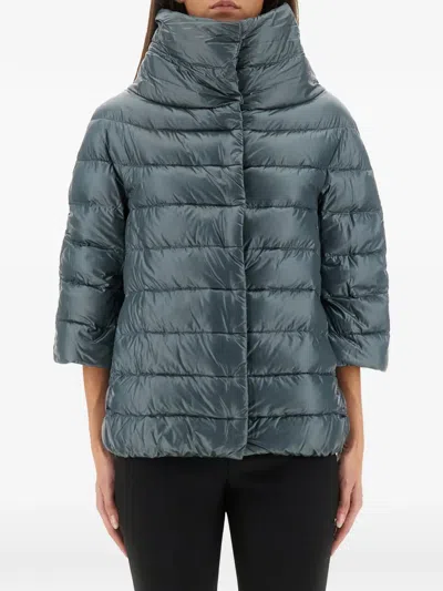 HERNO AMINTA FUNNEL-NECK THREE-QUARTER-SLEEVES JACKET