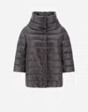 Herno Aminta Short Down Jacket In Grey Nylon In Grey
