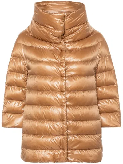 Herno Aminta Nylon Cape In Gold