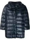 Herno Amelia Stand Collar Down Coat In Blue