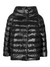 Herno Cropped Black Puffer Jacket With High Collar In Black