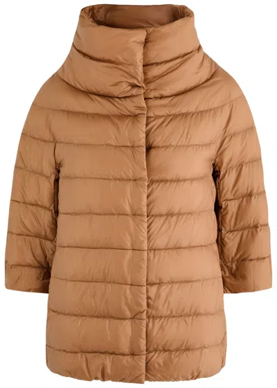 Herno Aminta Quilted Shell Jacket In Camel