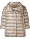 Herno Aminta Shiny Wide Collar Down Jacket In Grey