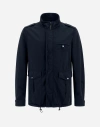Herno Garment-dyed Linen And Cotton Field Jacket In Blue