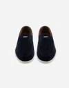 Herno Suede And Monogram Loafers In Navy Blue