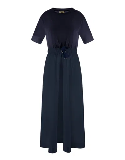 Herno Ankle-length  Dress With Fitted Top In Blue