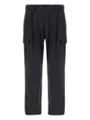 Herno Anthracite Trousers With Cargo Pockets And Belt Loops In Black