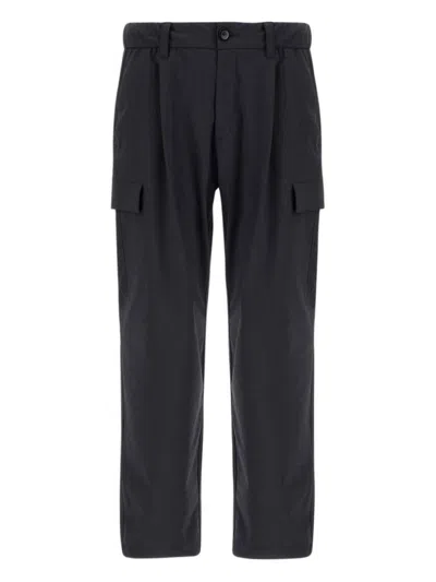 HERNO HERNO ANTHRACITE TROUSERS WITH CARGO POCKETS AND BELT LOOPS