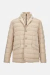 Herno Quilted Button-fastening Padded Jacket In Neutral