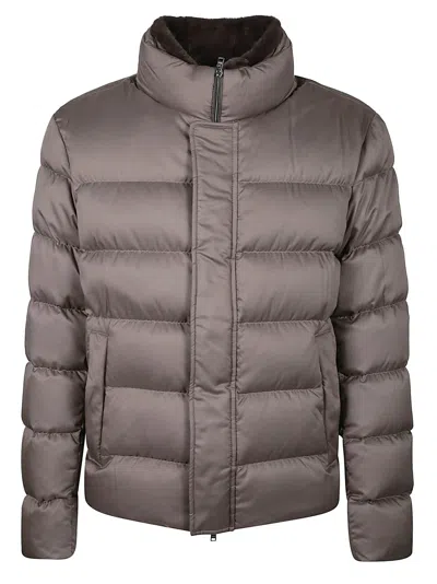 Herno Arendelle Quilted Brown Bomber Jacket