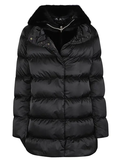 Herno A-sape Faux Fur Polyester Down Jacket In Multi