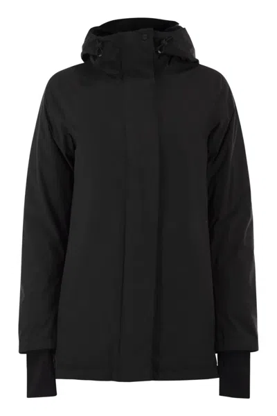 Herno A-shape 2layers Hooded Parka In Black