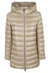 Herno A-shape Down Jacket In Silky Ultralight Nylon In Neutral