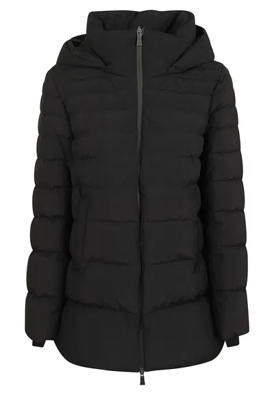 Herno A-shape Down Jacket With Integrated Hood And Goose Down Padding In Black