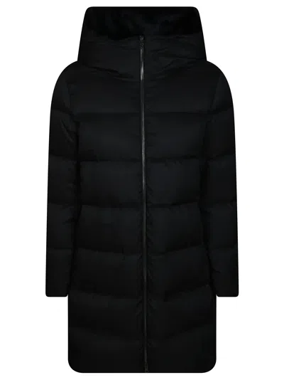 Herno A-shape Faux Fur Outerwear Jacket In Nero