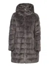Herno Ashape Fur Grey Down Jacket In Grey