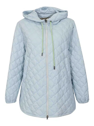 Herno A-shape Jacket In Ecoage Nylon And Scuba In Blue