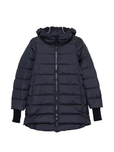 Herno A-shape Midi Down Jacket In Blue