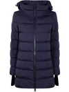 Herno A-shape Midi Down Jacket In Blue