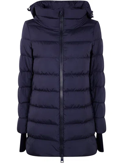 Herno A-shape Midi Down Jacket In Blue