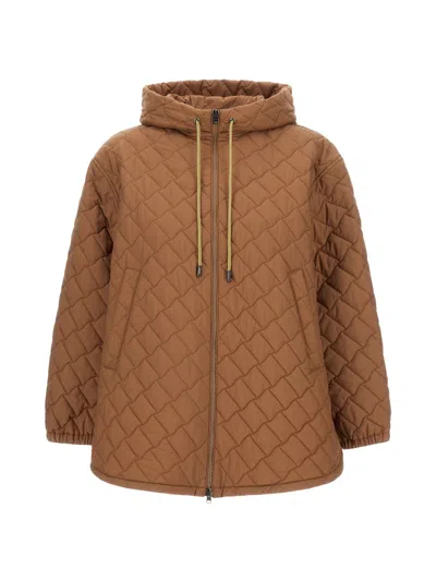 Herno A-shape Mini Down Jacket For Women In Gold