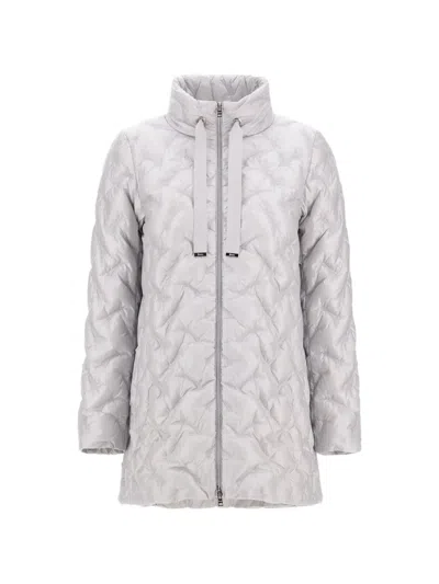 Herno A-shape Quilted Coat In Gray