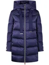 Herno A-shape Satin Down Jacket In Blue