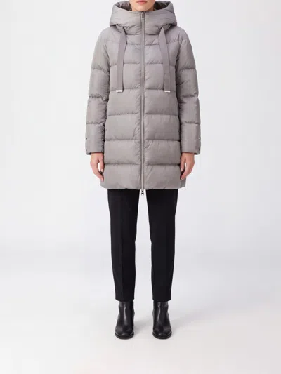 Herno A-shape Short Hooded Down Jacket In Quilted Technical Satin In Brown