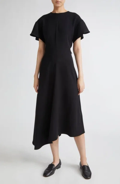 Herno Asymmetric Cady Dress In Black