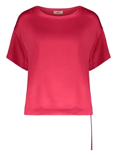 Herno Asymmetric Short-sleeve T-shirt In Red