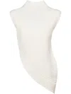 Herno Asymmetrical High Neck Top In Multi
