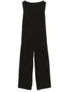 Herno Back Strapless Jumpsuit With Bow On The Back In Black
